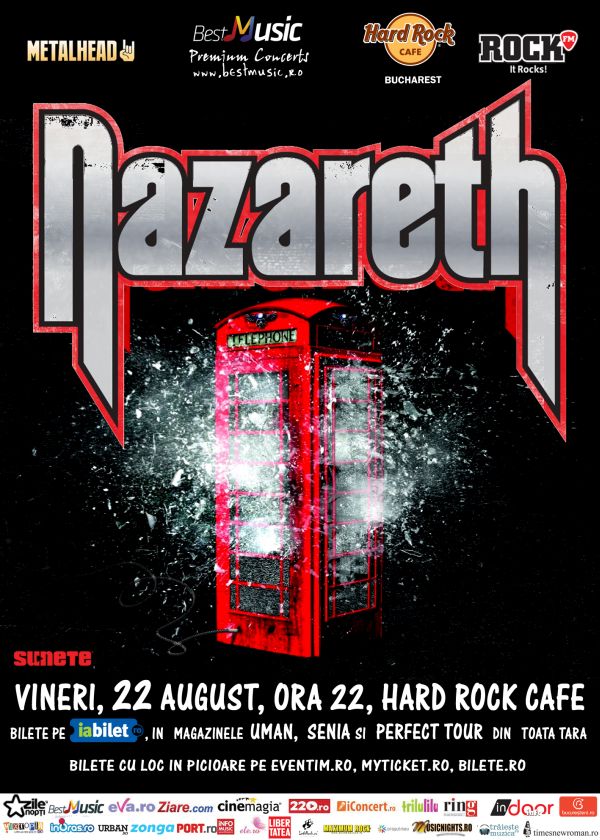 Programul concertului Nazareth si Aura de diseara din Hard Rock Cafe